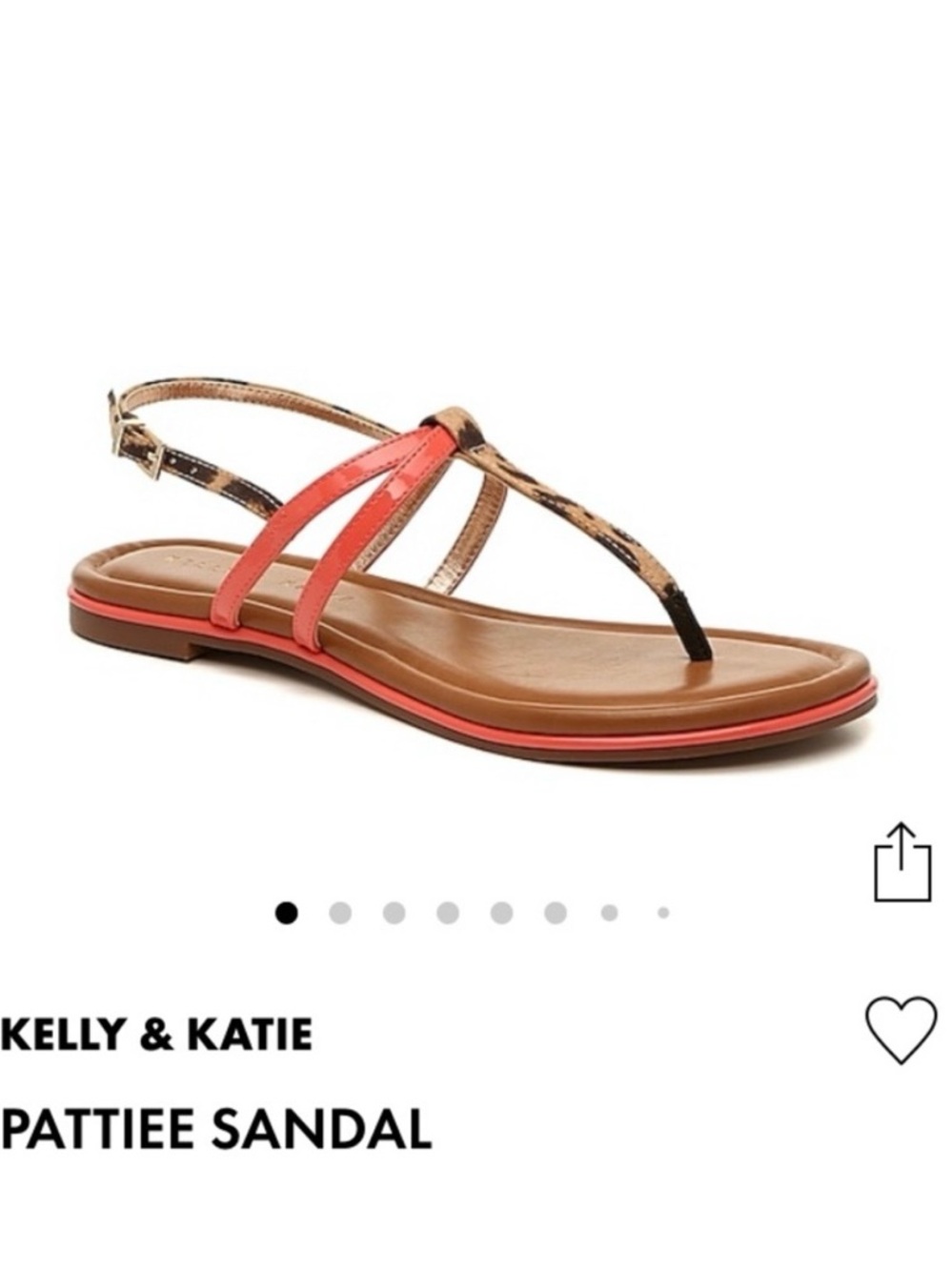 Kelly & Katie Tan-Multi/Coral & Leopard Pattiee Sandals
